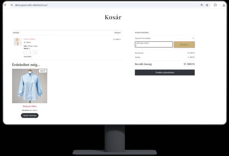 demo webshop asztali nézet 3